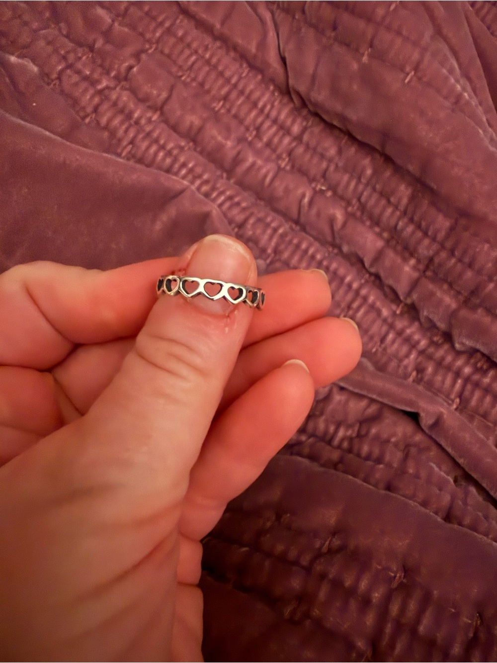 James Avery Silver Heart Cutout Band - Silver, size 9